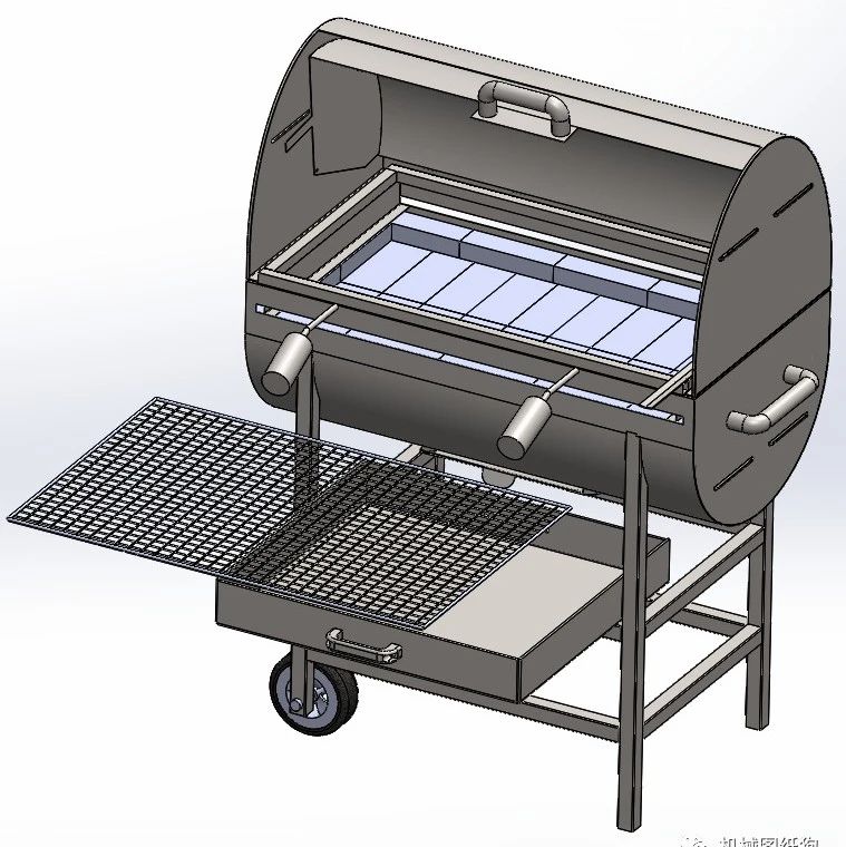 【生活艺术】Barbecue户外烧烤架3D数模图纸 STEP格式