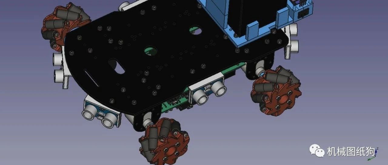 【机器人】Mecanum gCode Car麦克纳姆轮编程小车3D数模图纸 STEP格式