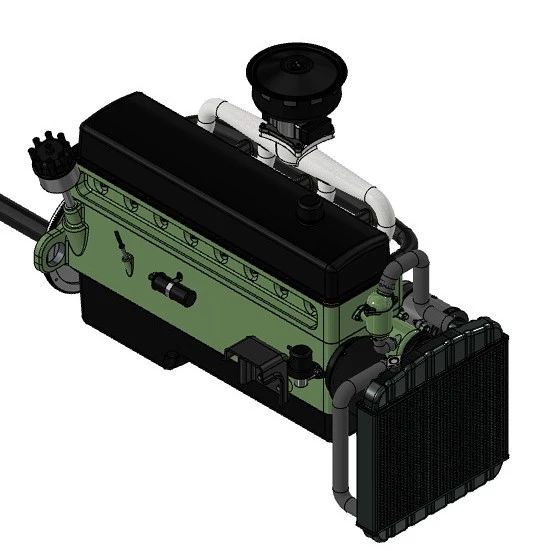 【发动机电机】Straight Eight Engine直八发动机模型3D图纸 INVENTOR