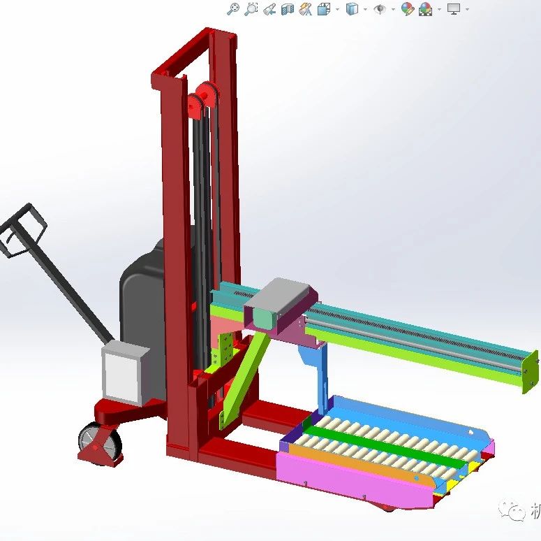 【工程机械】手动提升机叉车3D数模图纸 x_t格式