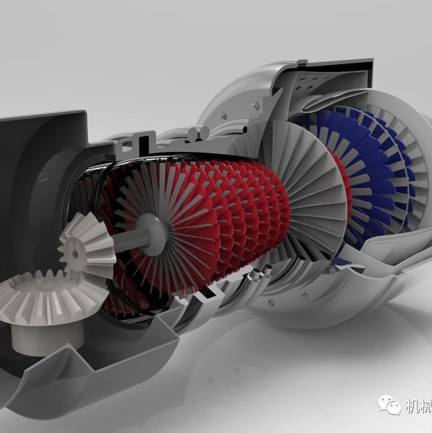 【发动机电机】Turboshaft Engine涡轴喷气发动机演示模型3D图纸 