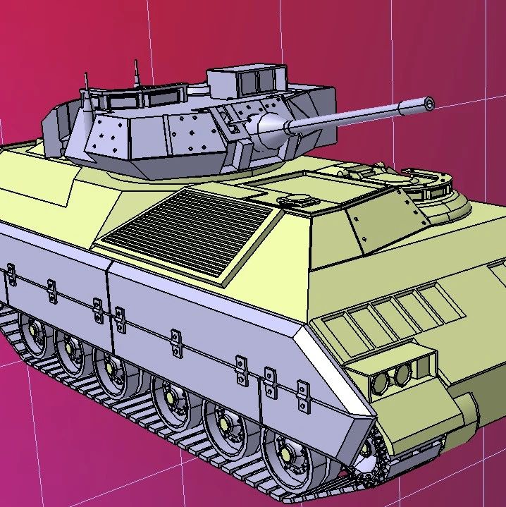 【武器模型】M2A2 Bradley履带式步兵战车简易模型3D图纸 STEP格式