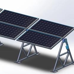 【工程机械】orientador solar太阳能板光伏板模型3D图纸 Solidworks设计