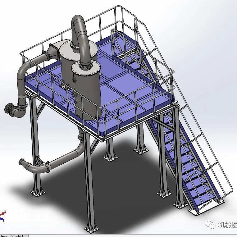 【工程机械】Platform工厂设备平台结构3D图纸 Solidworks设计 附STEP