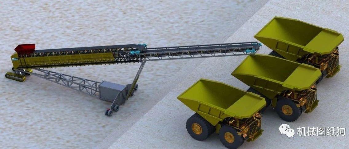 【工程机械】Telescopic Stacker Belt伸缩式堆垛机带式输送机3D数模图纸 