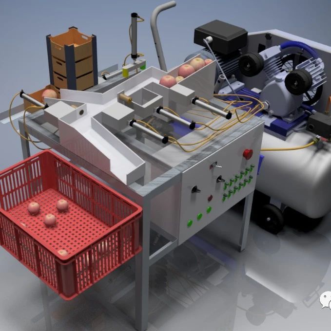 【非标数模】Automatic fruit sorter自动水果分拣机3D图纸 STP格式