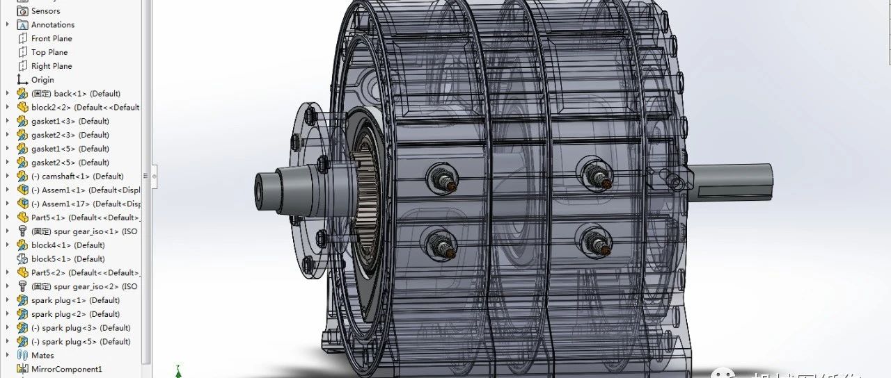 【发动机电机】Wankel Engine Rotary Engine转子发动机3D数模图纸 