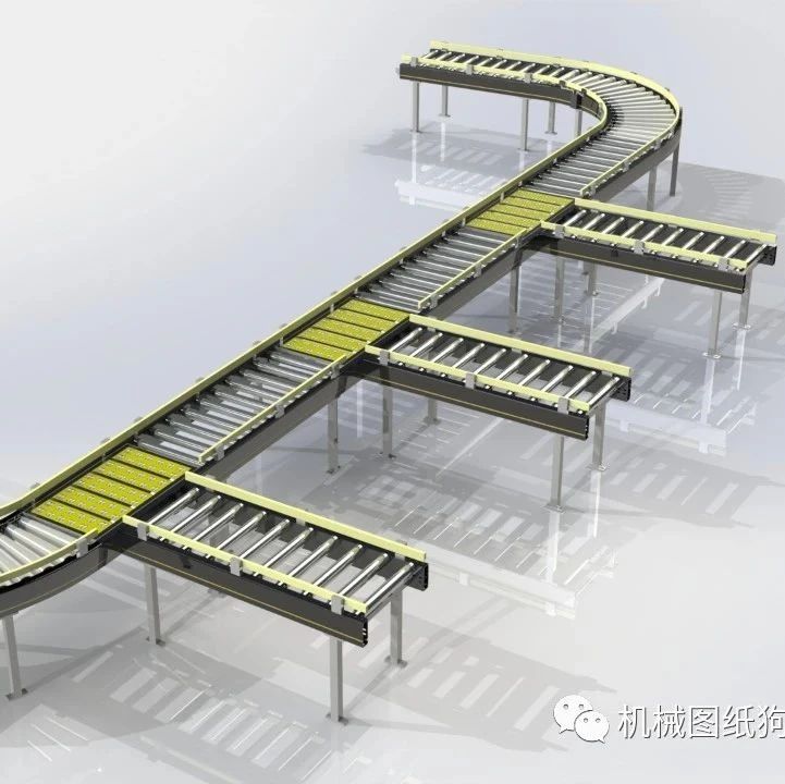 【工程机械】Roller Conveyor Line V3滚筒输送线3D数模图纸 