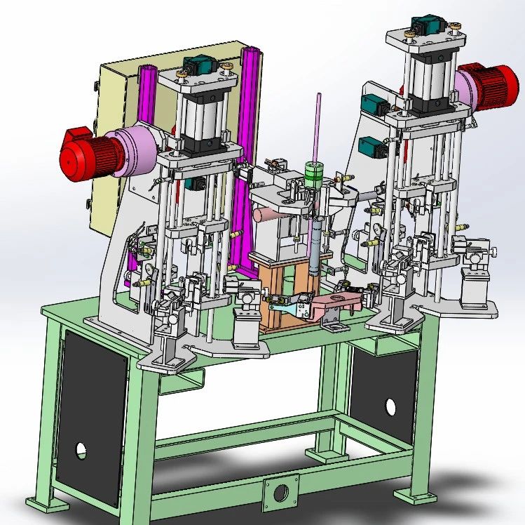 【非标数模】电机转子焊接及检查设备3D数模图纸 Solidworks设计