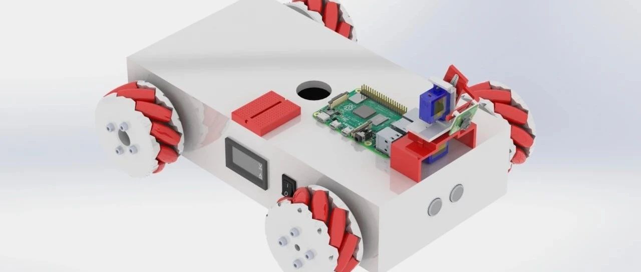 【机器人】树莓pi-4 Mecanum机器人车3D数模图纸 Solidworks设计