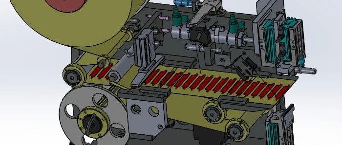 【非标数模】通用贴标机构3D数模图纸 Solidworks设计