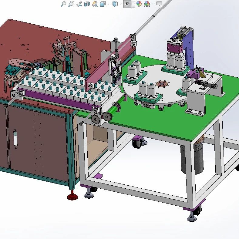【非标数模】圆柱形锂电池电芯磨边机3D数模图纸 Solidworks设计