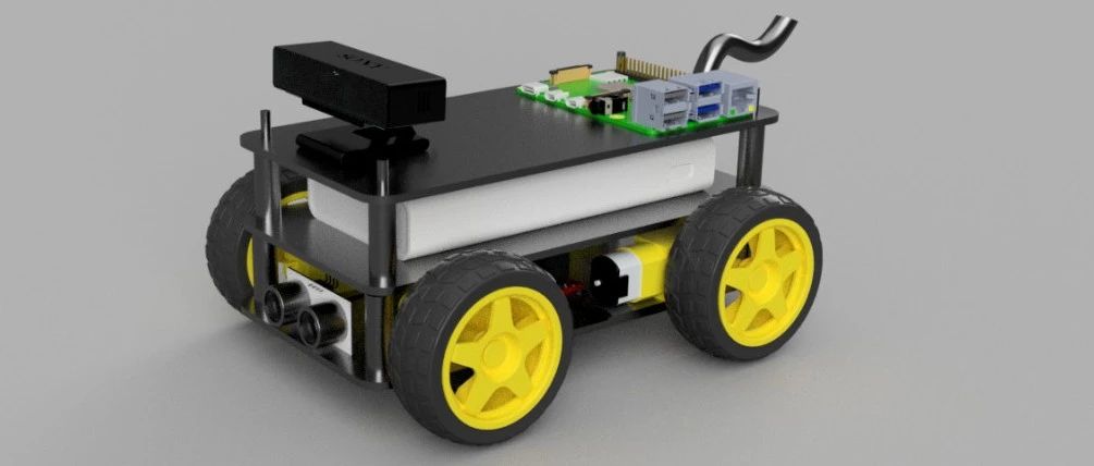 【其他车型】4轮机器人视觉小车结构3D图纸 STEP格式