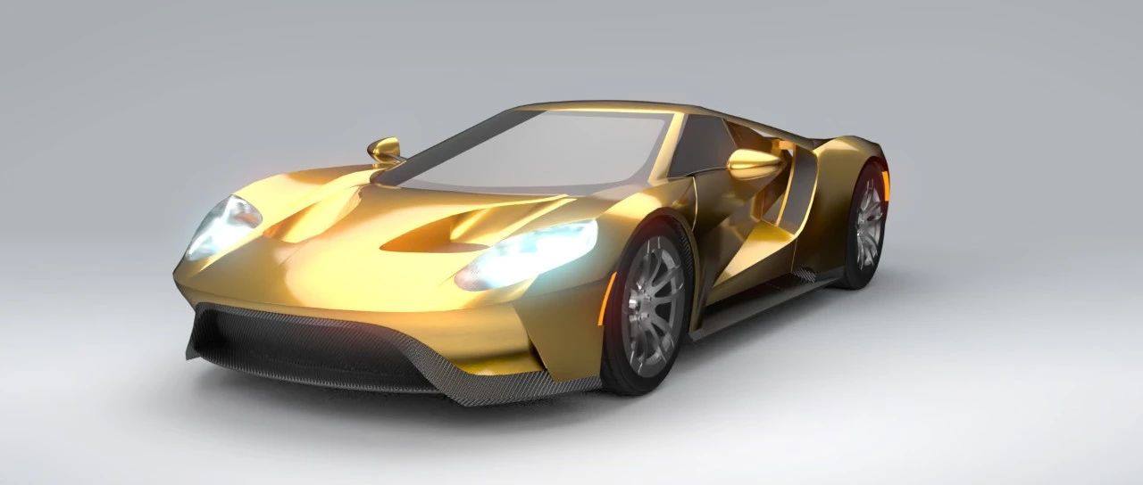 【汽车轿车】2018 Ford GT跑车外观模型3D图纸 STEP格式