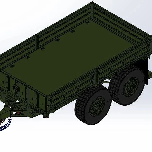 【工程机械】M1095 5吨拖车模型3D图纸 STEP格式