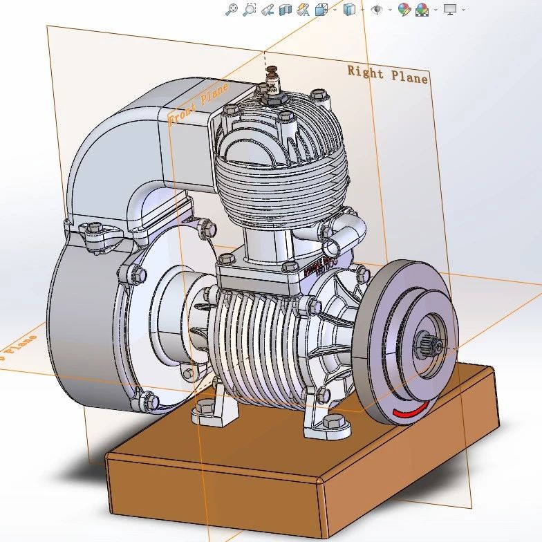 【发动机电机】50cc Auxiliary单缸发动机模型3D图纸 Solidworks设计