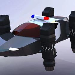 【飞行模型】police-fly-car飞车模型3D图纸 STEP格式