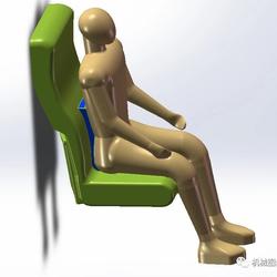 【工程机械】座椅上的人体模型3D数模图纸 x_t stp格式