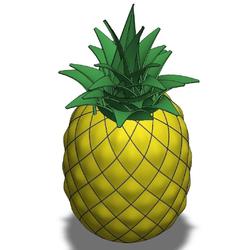 【生活艺术】pineaple菠萝简易模型3D图纸 Solidworks设计 附STEP