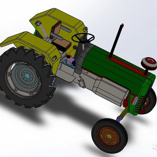 【农业机械】低速牵引拖车拖拉机3D数模图纸 Solidworks设计