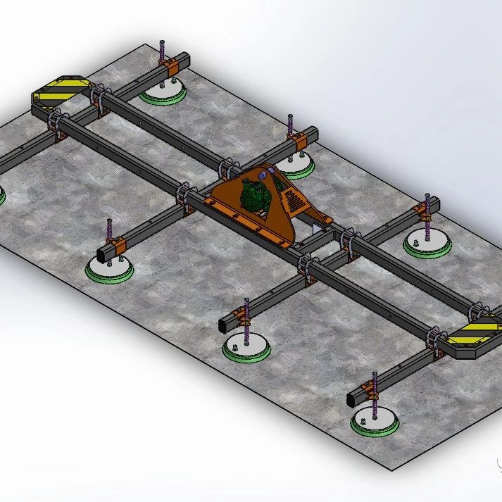 【工程机械】钣金真空抓取举升机构3D图纸 Solidworks设计