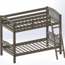 【生活艺术】Bunk bed双层床上下床结构3D图纸 IGS格式