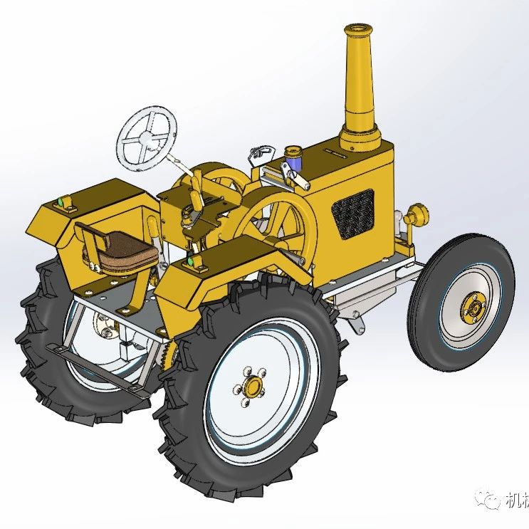 【农业机械】mini-tractor迷你拖拉机模型3D图纸 STEP格式