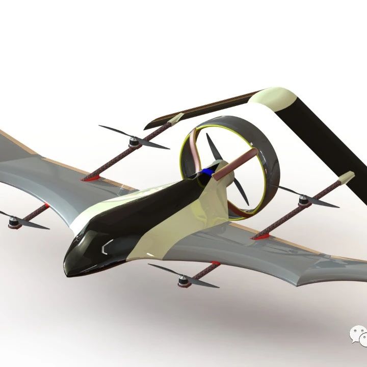 【飞行模型】VTOL氢动力无人机模型3D图纸 STEP格式