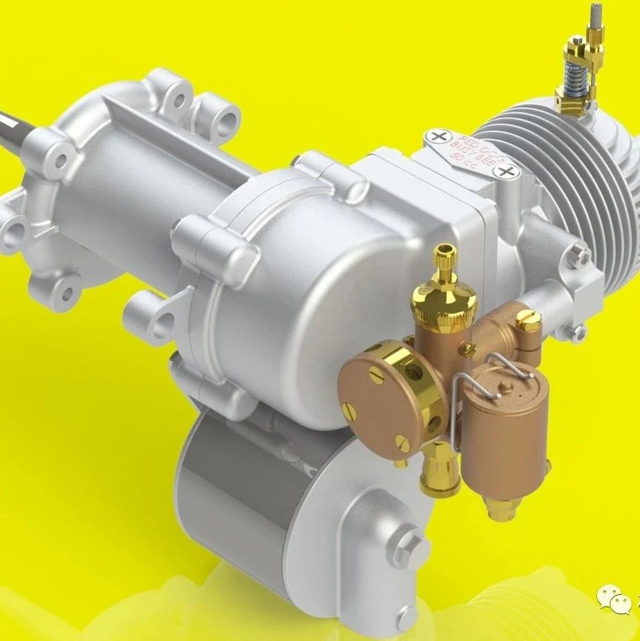 【发动机电机】50cc Auxiliary发动机模型3D图纸 Solidworks设计