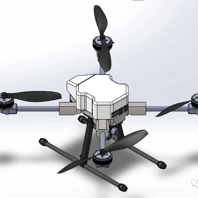 【飞行模型】450 frame size四轴无人机模型3D图纸 STEP格式