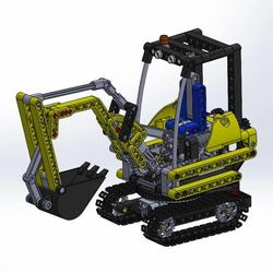 【工程机械】8047小型挖掘机拼装模型3D图纸 Solidworks设计