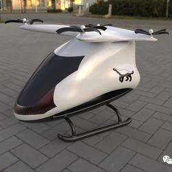 【飞行模型】flying car model小型飞行器造型3D图纸 STP格式