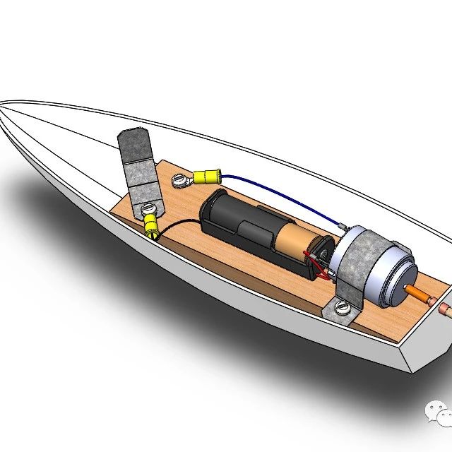 【海洋船舶】Boat玩具小船简易结构3D图纸 Solidworks设计