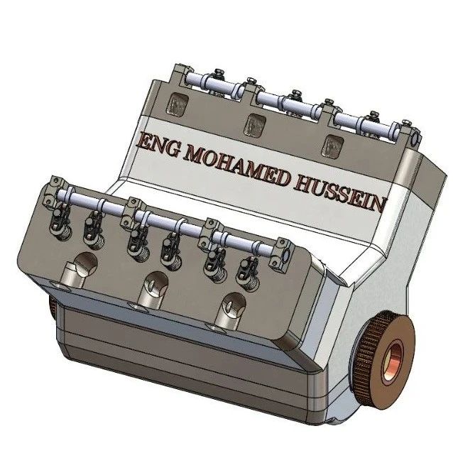 【发动机电机】Car Engine汽车发动机简易演示结构3D图纸 x_t格式