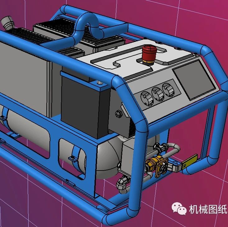 【工程机械】H2移动式发电机3D数模图纸 STP格式