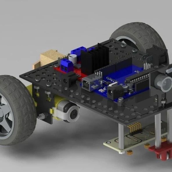 【机器人】LDR直线跟随机器人编程小车结构3D图纸 Solidworks设计