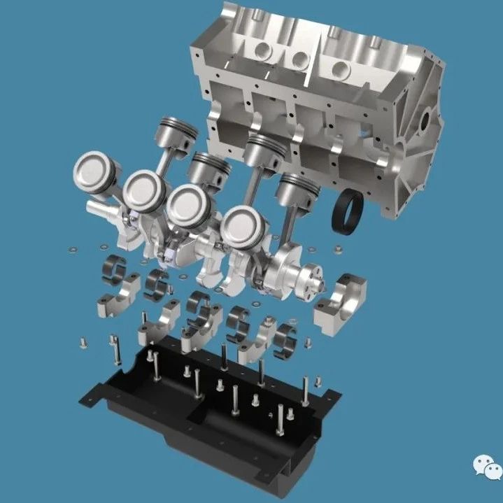 【发动机电机】V8 Engine发动机部分结构3D图纸 STP格式