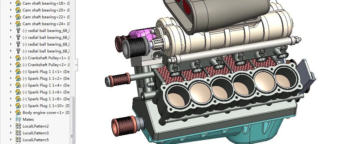 【发动机电机】V12 ENGINE ASSEMBLY十二缸发动机模型3D图纸
