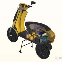 【其他车型】Hydrogen Scooter氢源电动摩托车3D数模图纸 STEP IGS格式