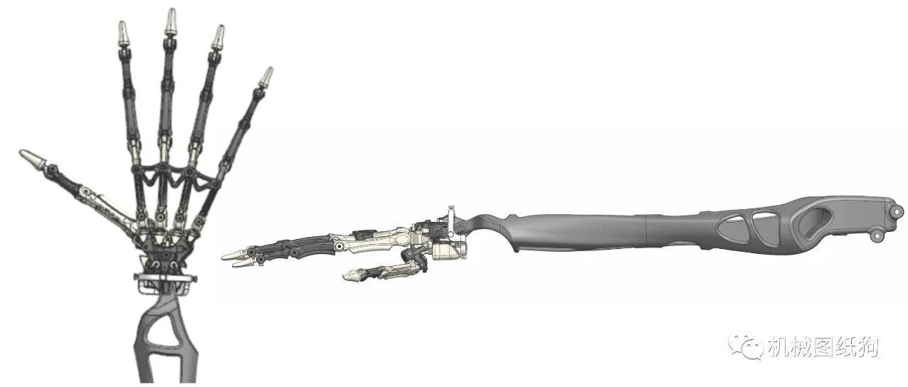【机器人】CYBORG Arm仿手臂手掌结构3D图纸 x_t格式