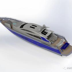 【海洋船舶】Predator Yacht快艇游艇模型3D图纸 Solidworks设计