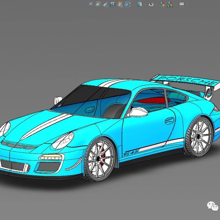 【汽车轿车】Porsche 911 GT3 RS保时捷跑车外壳3D数模图纸 