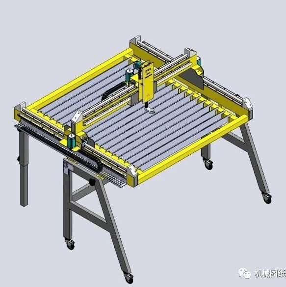 【工程机械】可折叠移动式小型数控雕刻机3D数模图纸 Solidworks设计