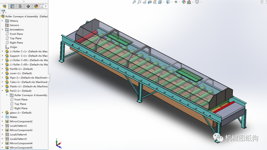 【工程机械】roller Conveyor辊道输送机3d数模图纸 Solidworks设计 Solidworks 仿真秀干货文章