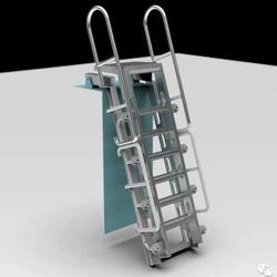 【工程机械】折叠式潜水铝梯子模型3D图纸 IGS格式