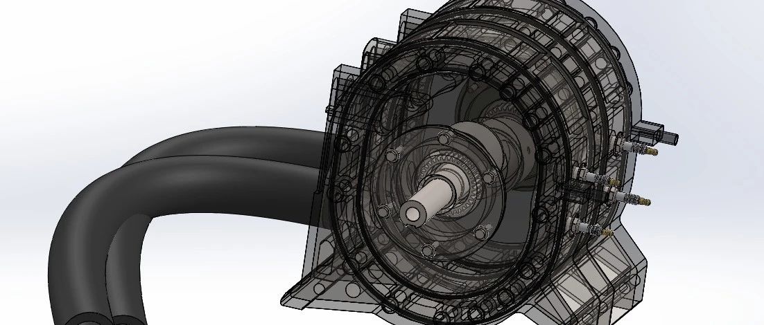 【发动机电机】仿RX-7双转子发动机模型3D图纸 Solidworks设计