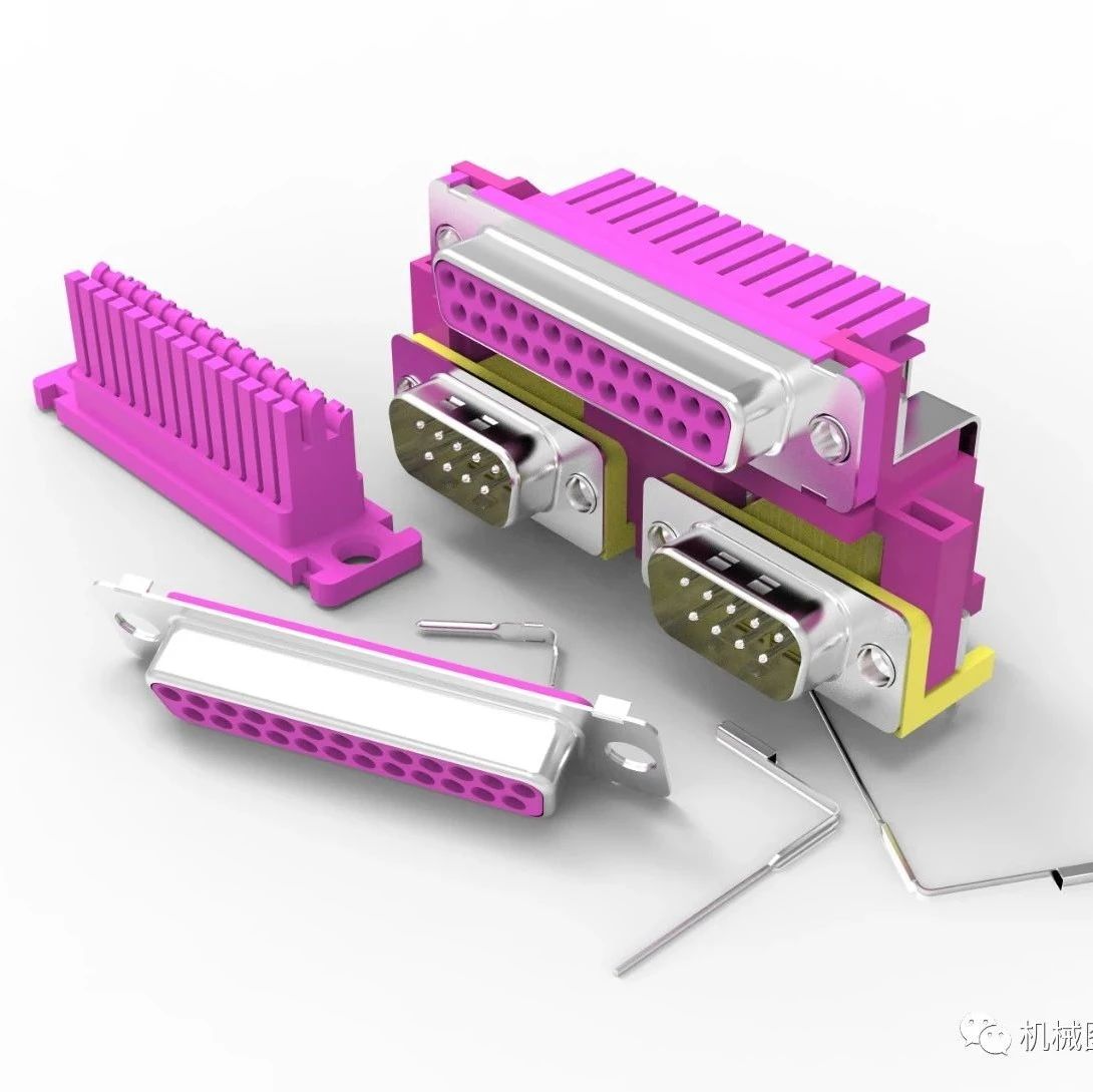 【工程机械】D-SUB接口D-SUB插头模型3D图纸 Solidworks设计 附STEP IGS