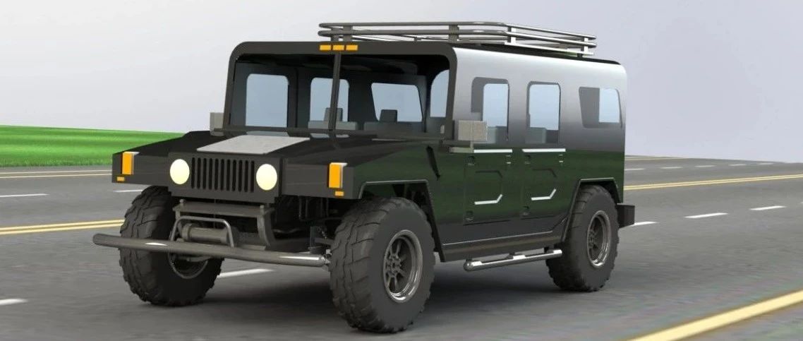 【汽车轿车】hummer-h1悍马汽车模型3D图纸 Solidworks设计