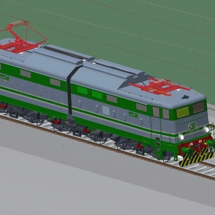【其他车型】E.646 E.645电力机车及铁轨模型3D图纸 STP格式