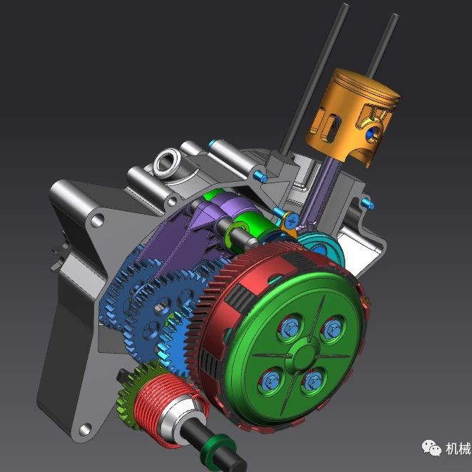 【发动机电机】雅马哈DT 80 MX发动机模型3D图纸 UG设计 附IGS格式